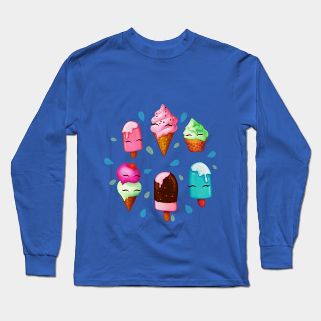 Cute frozen Desserts Long Sleeve T-Shirt by Lyara Costa